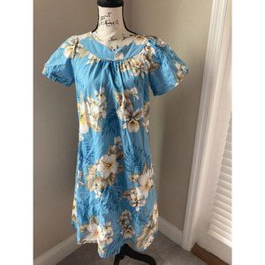 Two Palms Hibiscus Dress Muu Muu- Size Small - Made in Hawaii